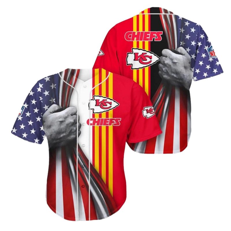 Kansas City Chiefs Patriotic Grip 3D Baseball Jersey