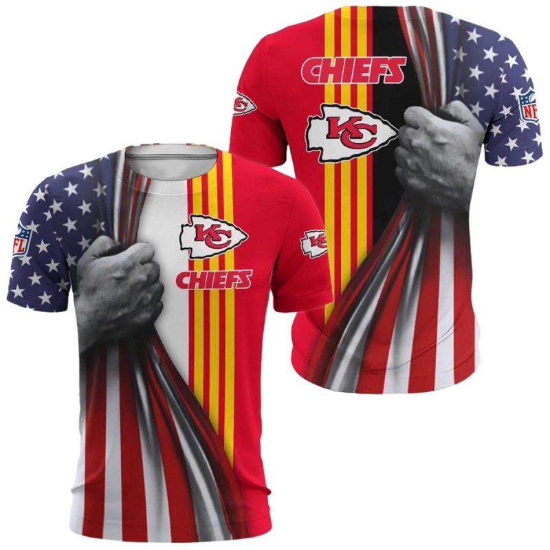 Kansas City Chiefs Patriotic Grip 3D Shirt