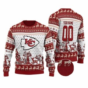 Personalized Kansas City Chiefs Reindee Ugly Sweater