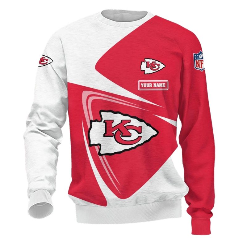 Kansas City Chiefs Personalized Swirl 3D Sweatshirt