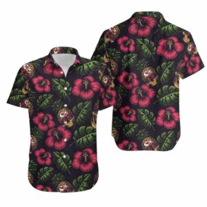 Kansas City Chiefs Pineapple Skull Hibiscus Graphic Hawaiian Shirt - Unisex