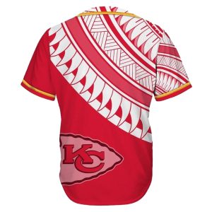 Kansas City Chiefs Polynesian Pattern Baseball Jersey