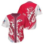 Kansas City Chiefs Cartoon Players Red And White Baseball Jersey