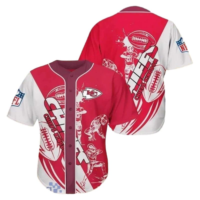 Kansas City Chiefs Red And White Baseball Jersey
