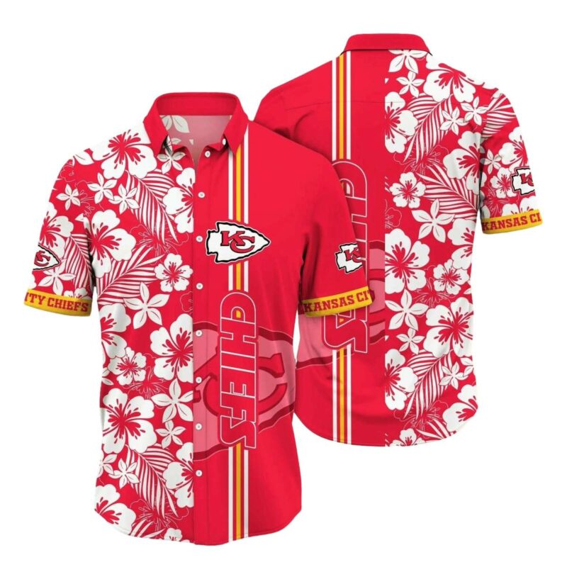 Kansas City Chiefs Red Hibiscus White Flowers Hawaiian Shirt 1536X1536 1