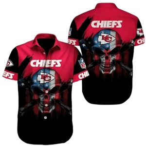 Kansas City Chiefs Graphic Printed Unisex Skull Hawaiian Shirt