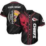 Personalized Kansas City Chiefs Red Skull Baseball Jersey