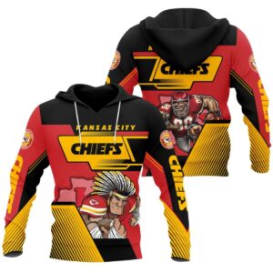 kansas city chiefs retro power play comic mascot all over print hoodie.jpg