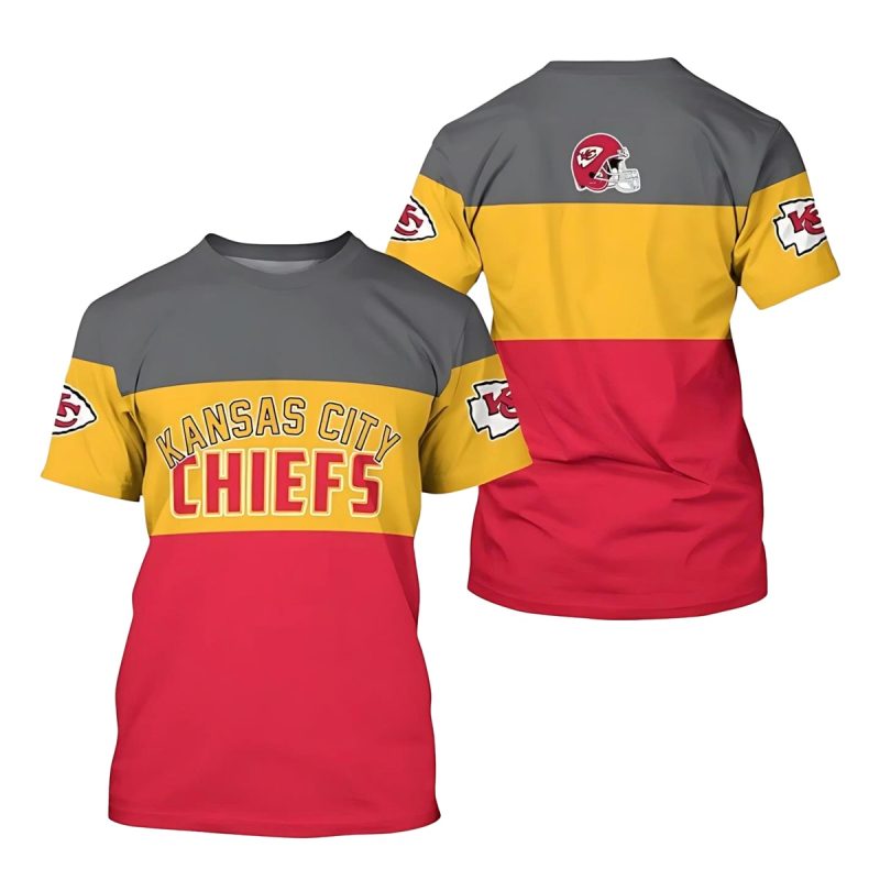 Kansas City Chiefs Retro Stripes 3D T Shirt