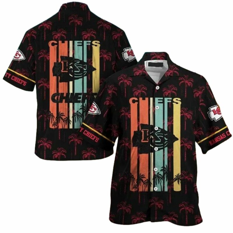 Kansas City Chiefs Retro Stripes Hawaiian Shirt