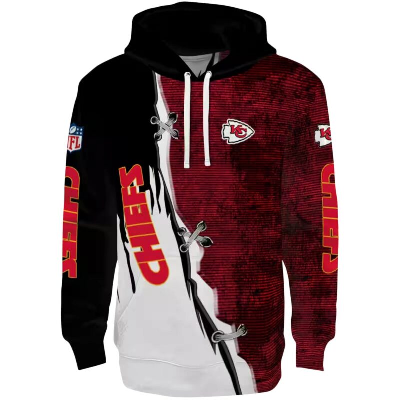 Kansas City Chiefs Ripped Pattern Red Black White Hoodie Best Selling.jpg