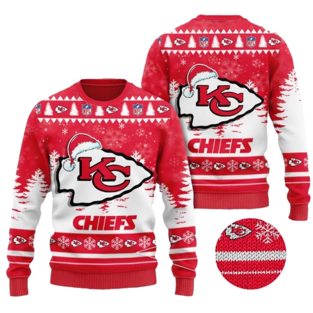 Kansas City Chiefs Santa Hat Christmas Sweater