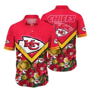 Kansas City Chiefs Scarlet Bloom Graphic Hawaiian Shirt – Unisex Gift