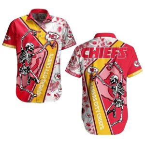 Kansas City Chiefs Skeleton Graphic Hawaiian Shirt & Hoodie Set - Unisex Gift