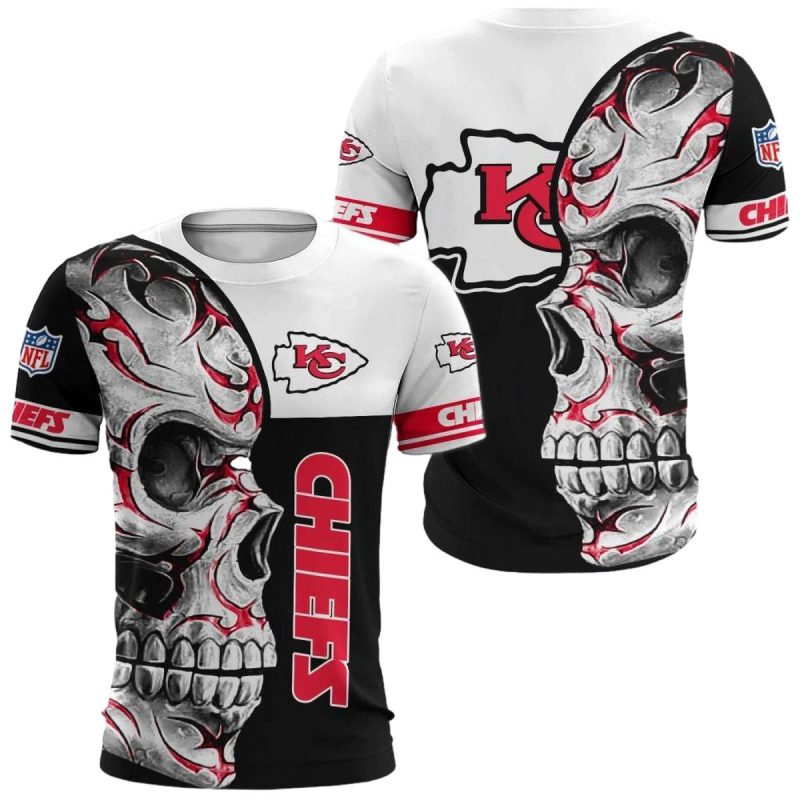 Kansas City Chiefs Skull Flame 3D Shirt