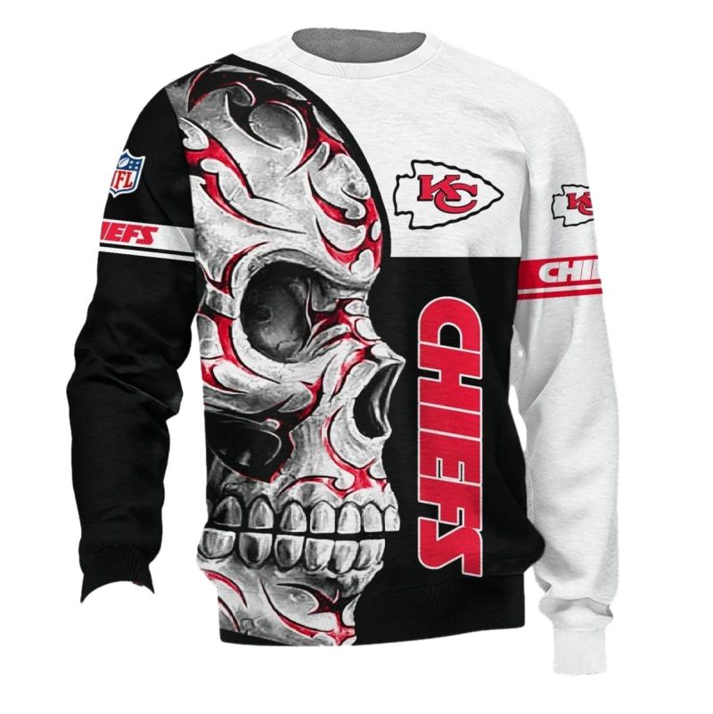 Kansas City Chiefs Skull Flame 3D Sweatshirt