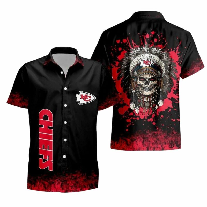 Kansas City Chiefs Skull Hawaii Shirt And Shorts Summer New02131092796259 636Yp