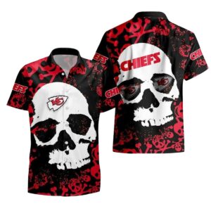 Kansas City Chiefs Graphic Skull Hawaiian Shirt – Unisex Aloha Tee