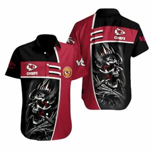 Kansas City Chiefs Skull Warrior Graphic Hawaiian Shirt – Unisex Gift