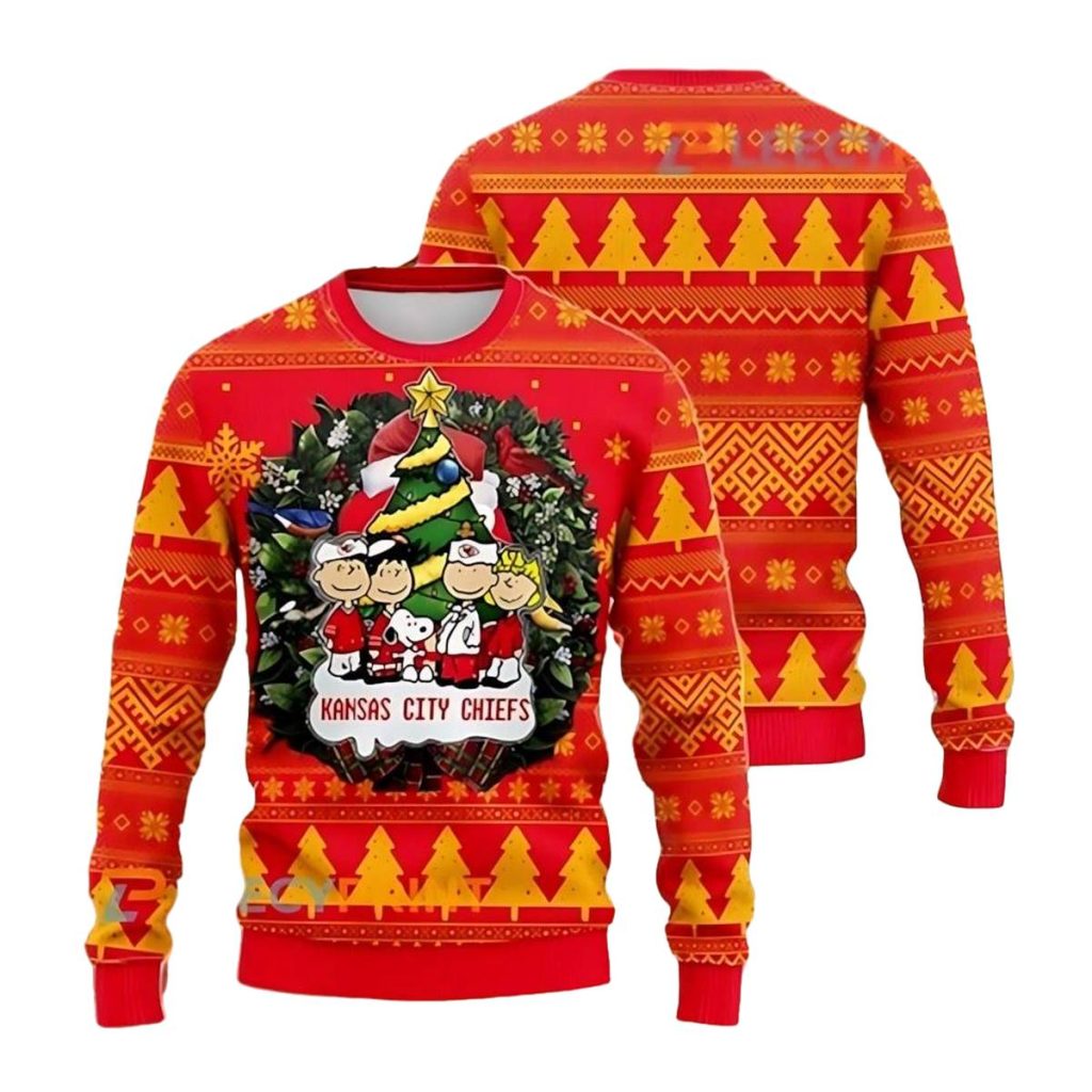 Robelooks 3 Kansas City Chiefs Snoopy The Peanuts Friends Ugly Christmas Sweater