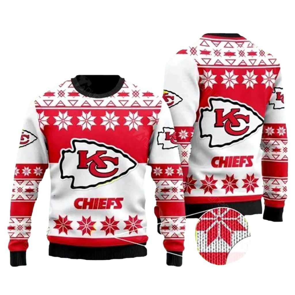Kansas City Chiefs Snowflake Spirit Ugly Christmas Sweater