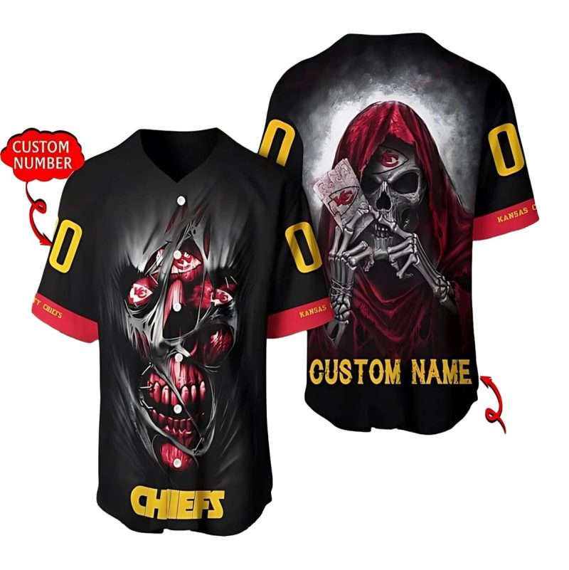 Kansas City Chiefs Spectral Guardian Custom Baseball Jersey