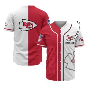 Personalized Kansas City Chiefs Split Pride Baseball Jersey