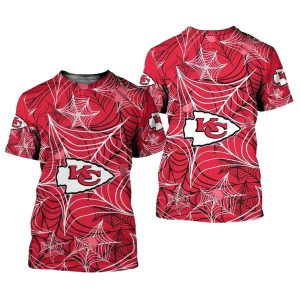 Kansas City Chiefs Sspiderweb Halloween Red AOP Shirt