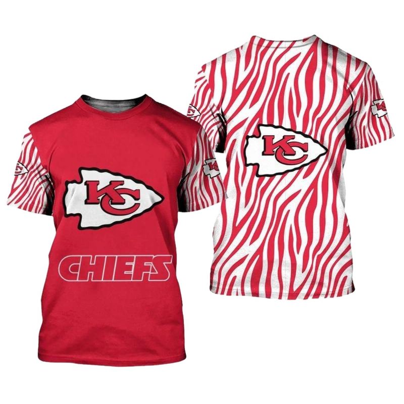 Kansas City Chiefs Stripe Pattern Limited Edition All Over Print T Shirt Unisex Size Nla0009102 Lhma0