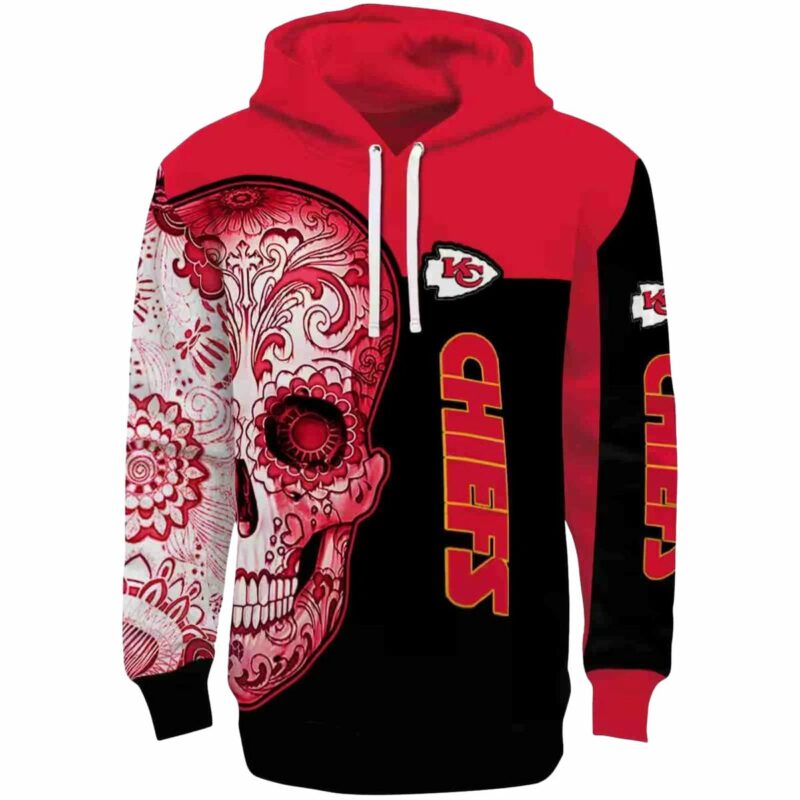 Kansas City Chiefs Sugar Skull Red Black Hoodie Best Selling.jpg