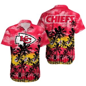 Kansas City Chiefs Sunset Palm Graphic Hawaiian Shirt – Unisex Aloha Tee