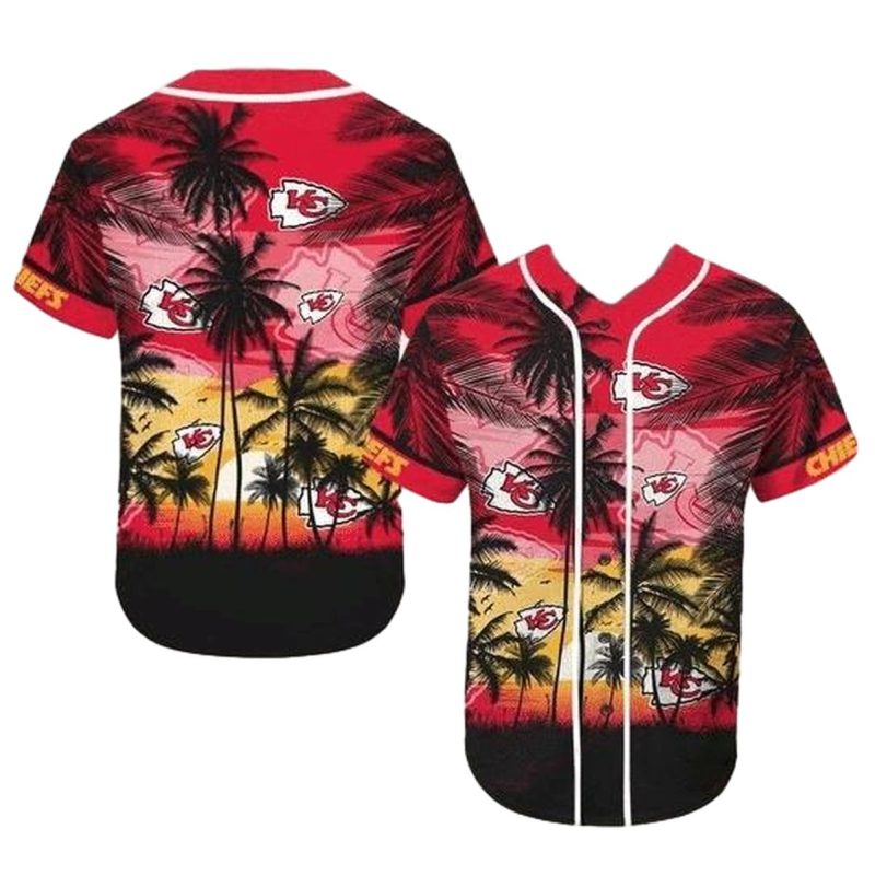 Kansas City Chiefs Sunset Paradise Custom Baseball Jersey