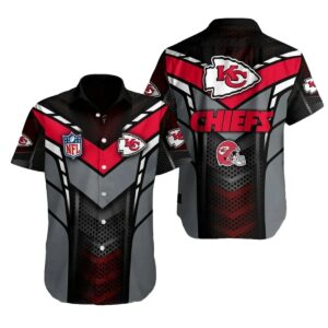 Kansas City Chiefs Black Graphic Hawaiian Shirt – Unisex Aloha Tee