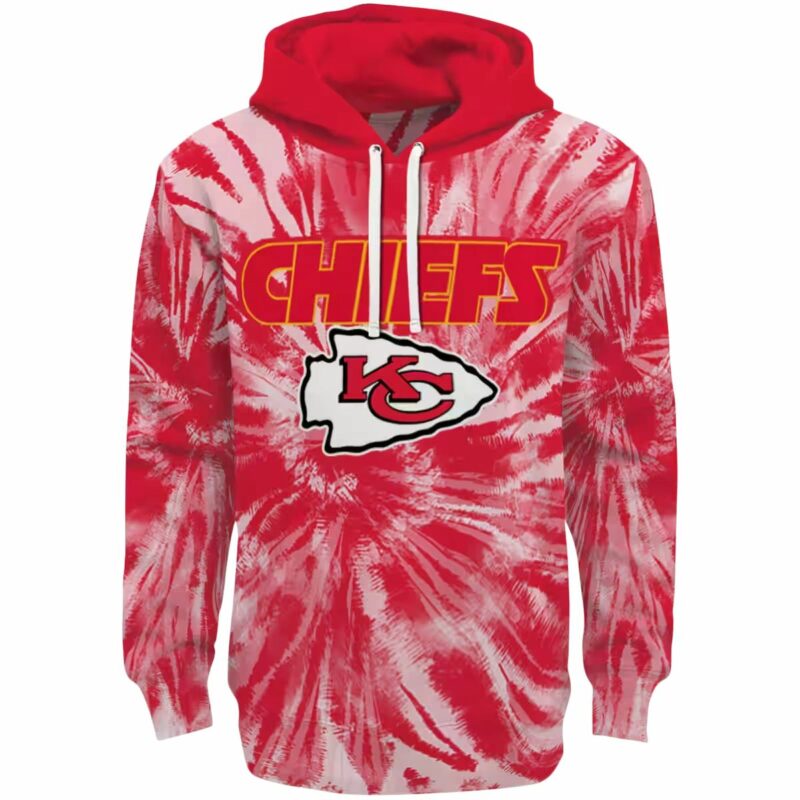 Kansas City Chiefs Tie Dye Pattern Red Hoodie Best Selling.jpg