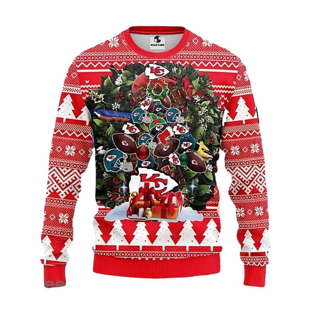 Kansas City Chiefs Tree Ugly Christmas Sweater
