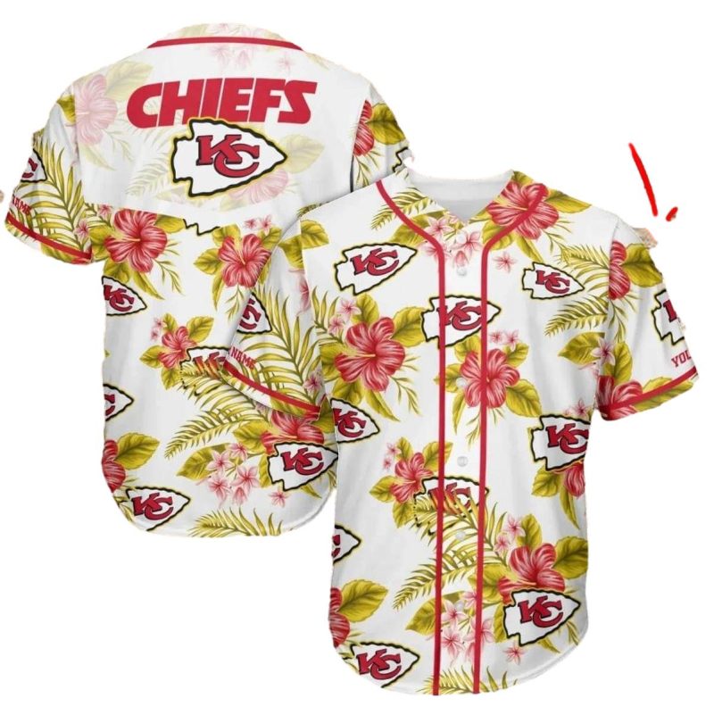 Kansas City Chiefs Tropical Breeze Custom Baseball Jersey