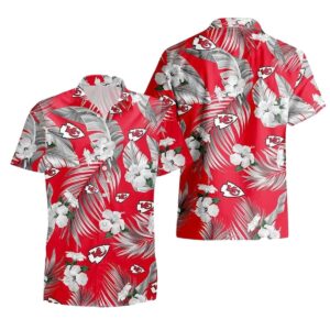 Kansas City Chiefs Red Tropical Flowers Hawaiian Shirt – Unisex Graphic Tee