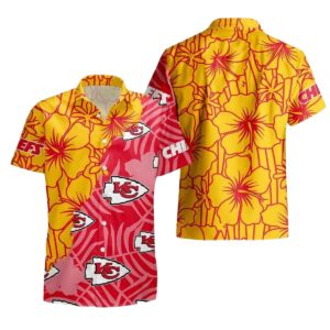 Kansas City Chiefs Red & Yellow Tropical Flowers Hawaiian Shirt – Unisex Graphic Tee