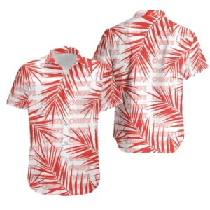 Kansas City Chiefs Unisex Tropical Leaves Graphic Hawaiian Shirt