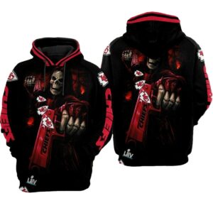kansas city chiefs undead and gun red black hoodie.jpg