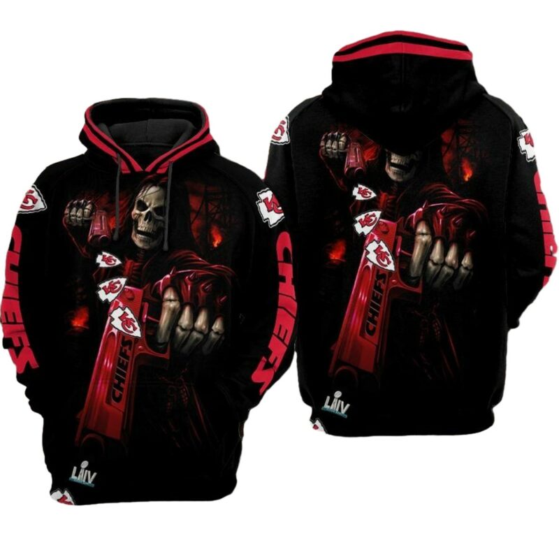 Kansas City Chiefs Undead And Gun Red Black Hoodie.jpg