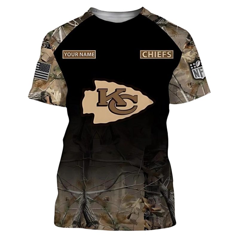 Kansas City Chiefs Woodland Camo T Shirt
