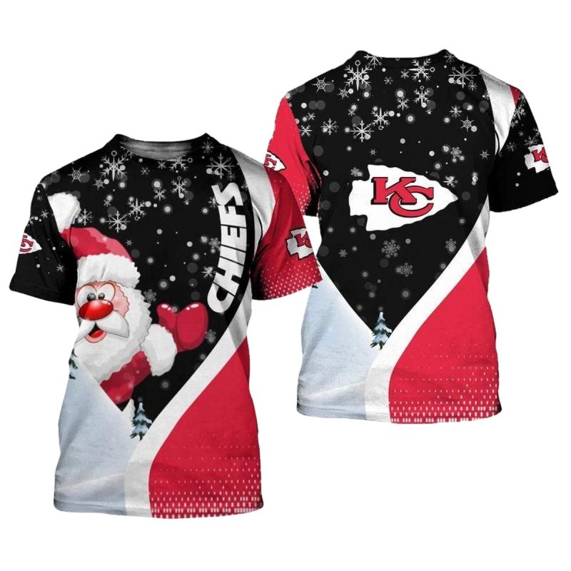 Kansas City Chiefs Xmas Santa Claus Limited Edition Unisex T Shirts Nla0330106 Gnj3S