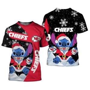 Kansas City Chiefs Xmas Ohana Santa Claus AOP Shirt