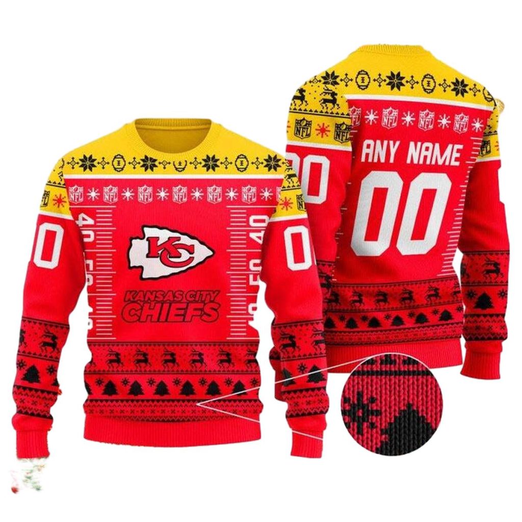 Robelooks 6 Kansas City Chiefs Yardline Pride Ugly Christmas Sweater
