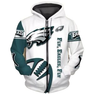 Philadelphia Eagles Fly Eagles Fly White All Over Print Hoodie