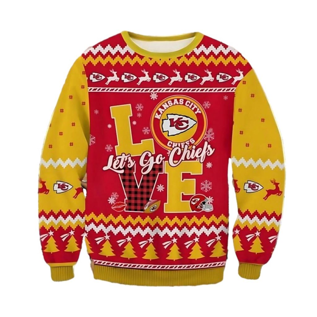Love Lets Go Chiefs Ugly Christmas Sweater