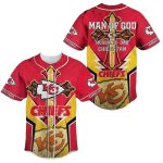 Man Of God Husband Dad Chiefs Fan Baseball Jersey