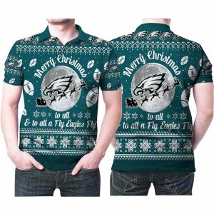 Merry Christmas Philadelphia Eagles To All And To All A Fly AOP T-Shirt
