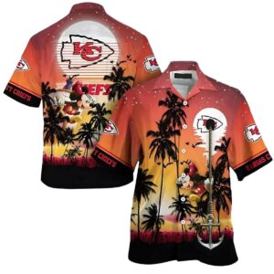 Mickey Chiefs Sunset Cruise Graphic Hawaiian Shirt – Unisex Aloha Tee